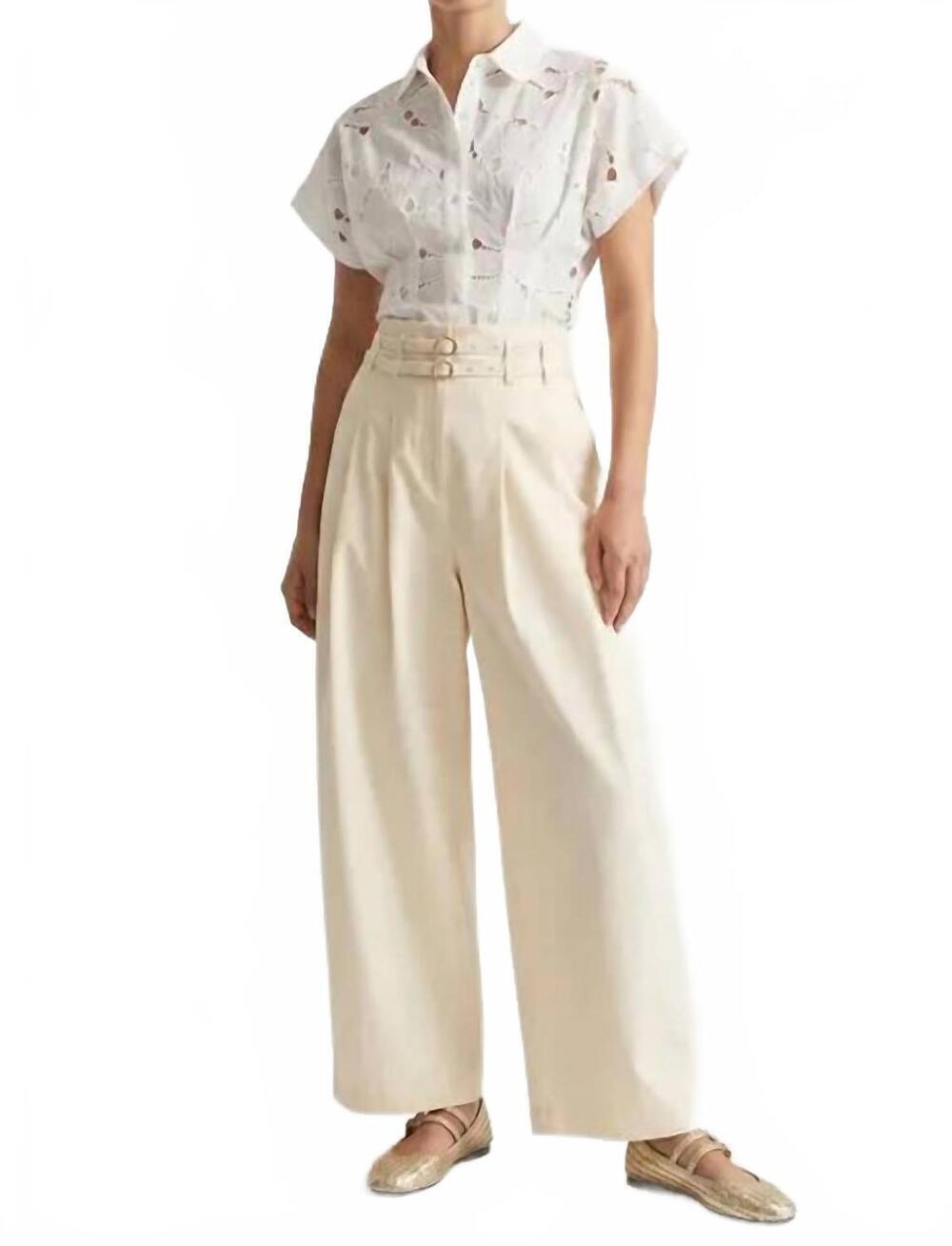 NEW EXQUISE owen wide leg pants in beige
